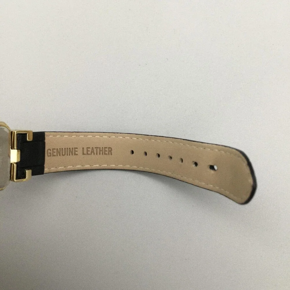 Anne Klein Womens Watch 24mm Gold Tone Crystals Leather AK/2396 New Battery